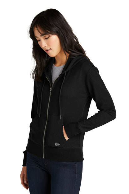 Black New Era Women's Thermal Full-Zip Hoodie LNEA141