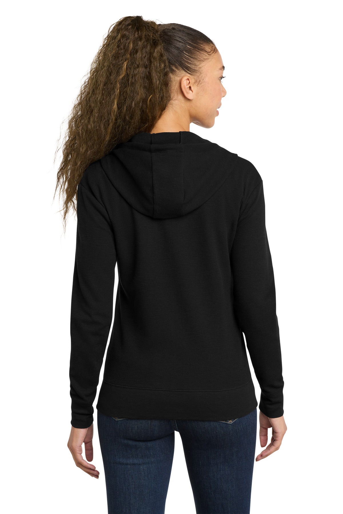 Black New Era Women's Thermal Full-Zip Hoodie LNEA141