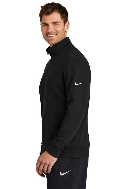 Black Nike Club Fleece Sleeve Swoosh 1/2-Zip NKDX6718