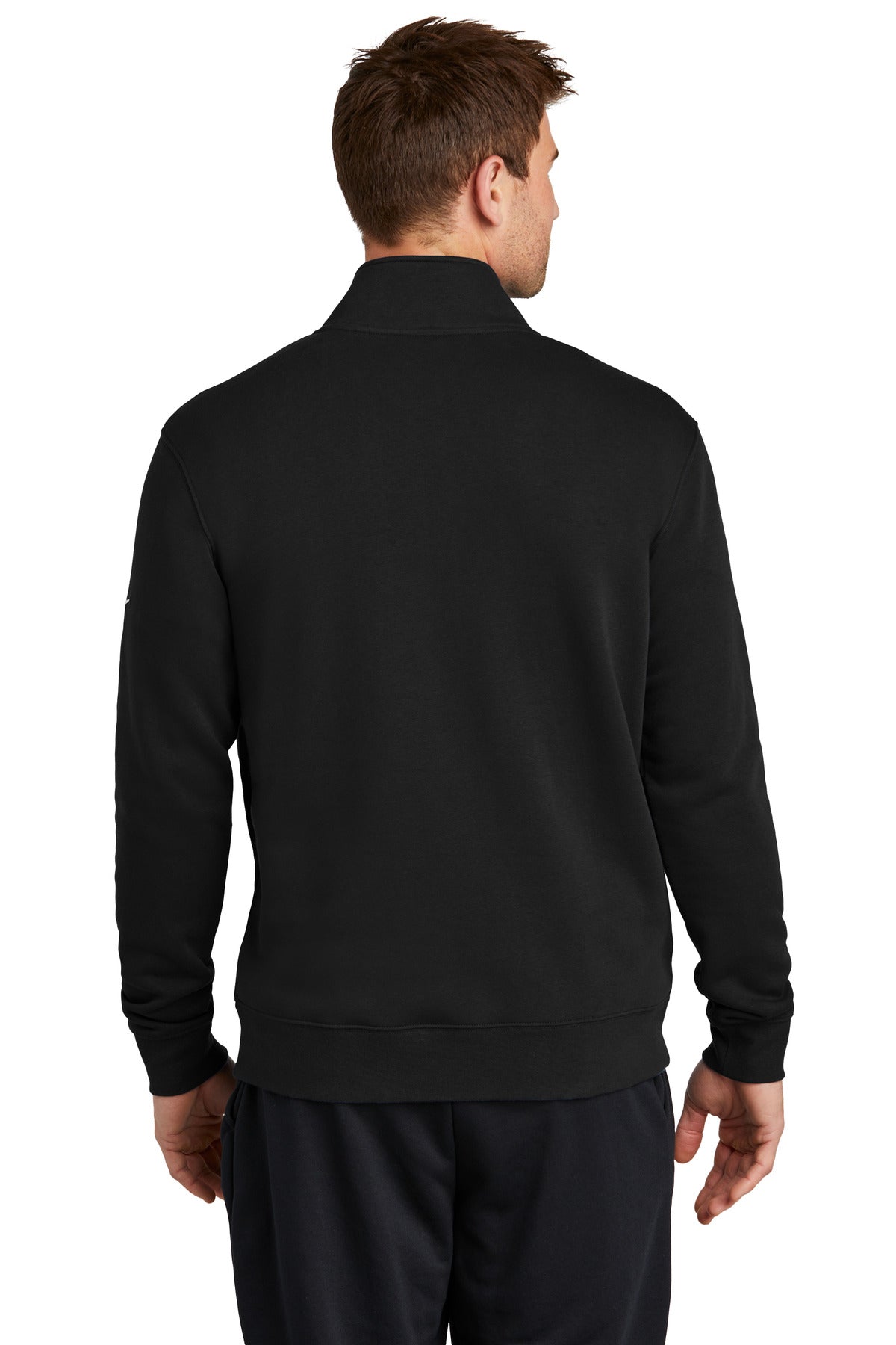 Black Nike Club Fleece Sleeve Swoosh 1/2-Zip NKDX6718