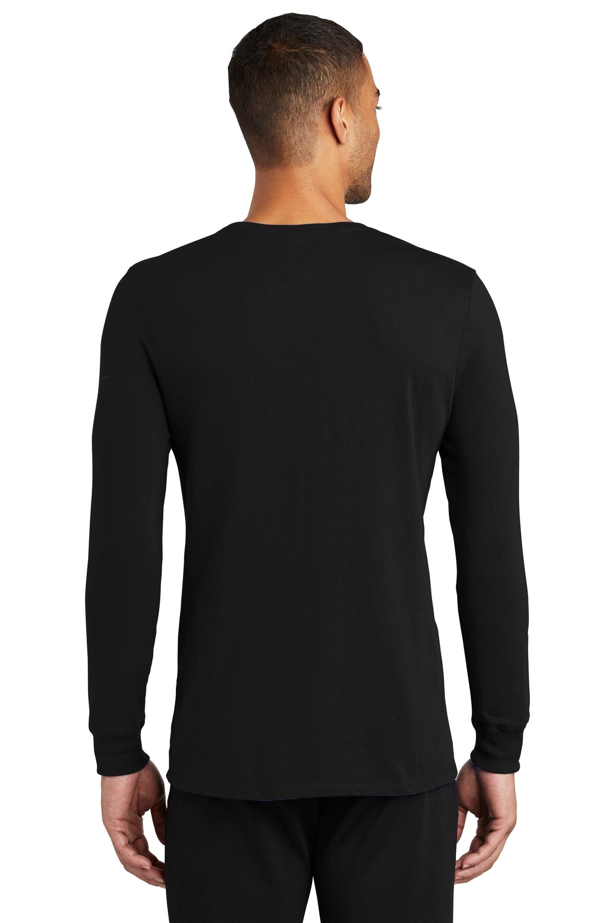 Black Nike Dri-FIT Cotton/Poly Long Sleeve Tee. NKBQ5230