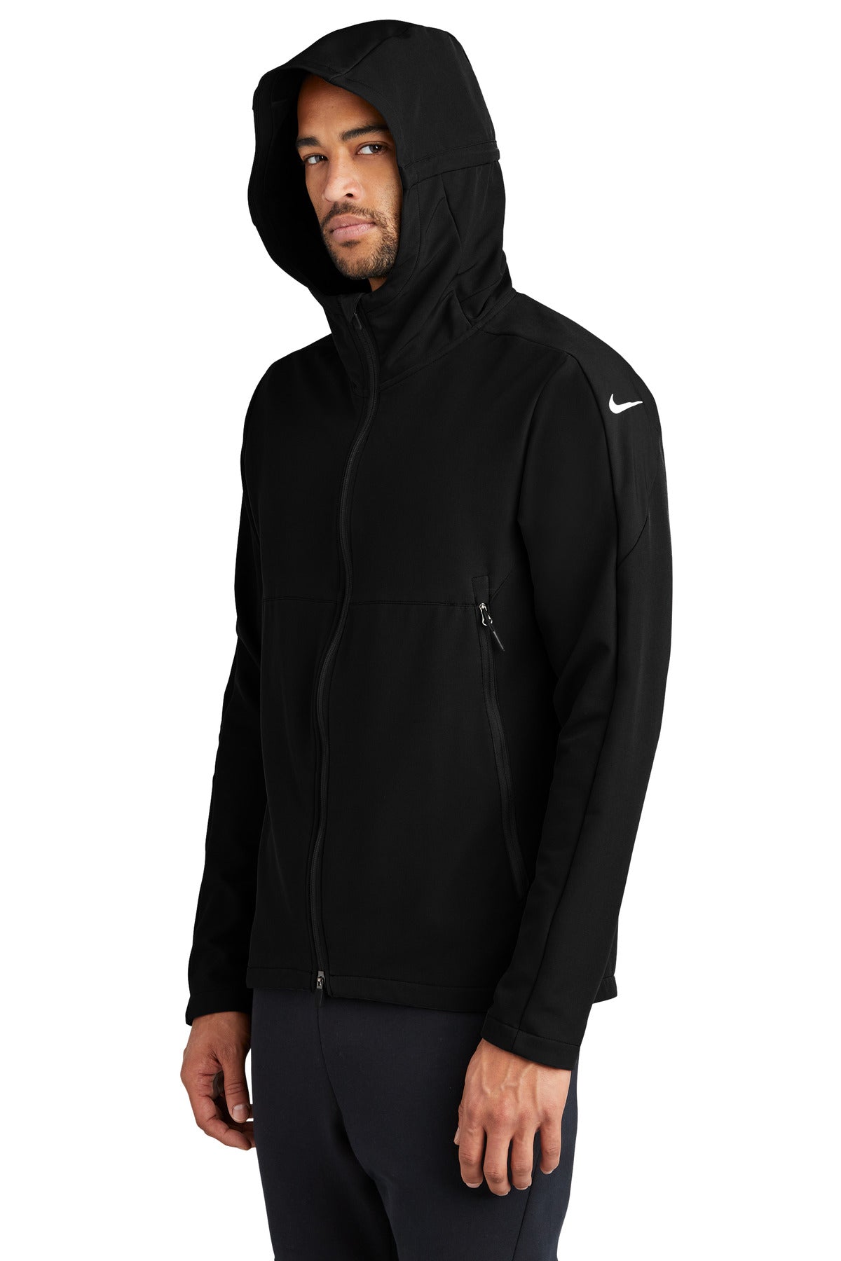 Black Nike Hooded Soft Shell Jacket NKDR1543