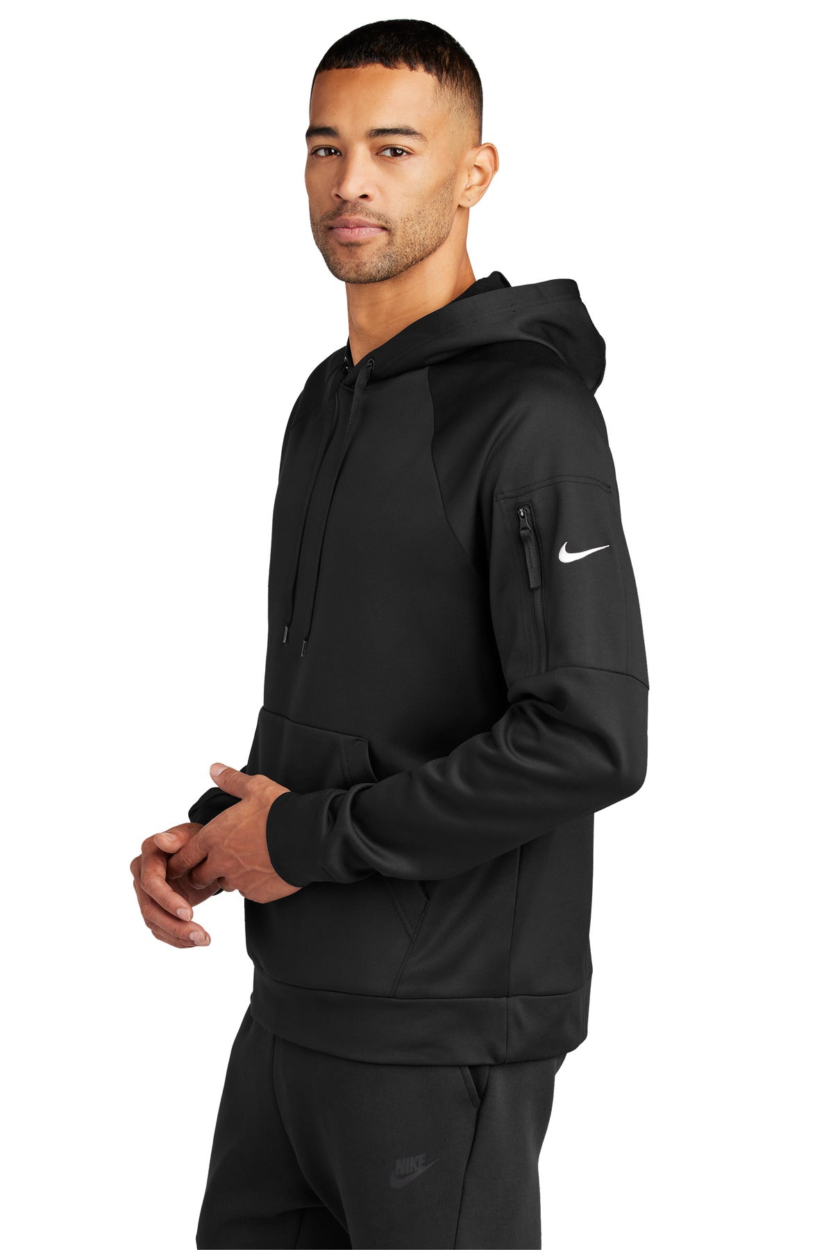 Black Nike Therma-FIT Pocket Pullover Fleece Hoodie NKFD9735