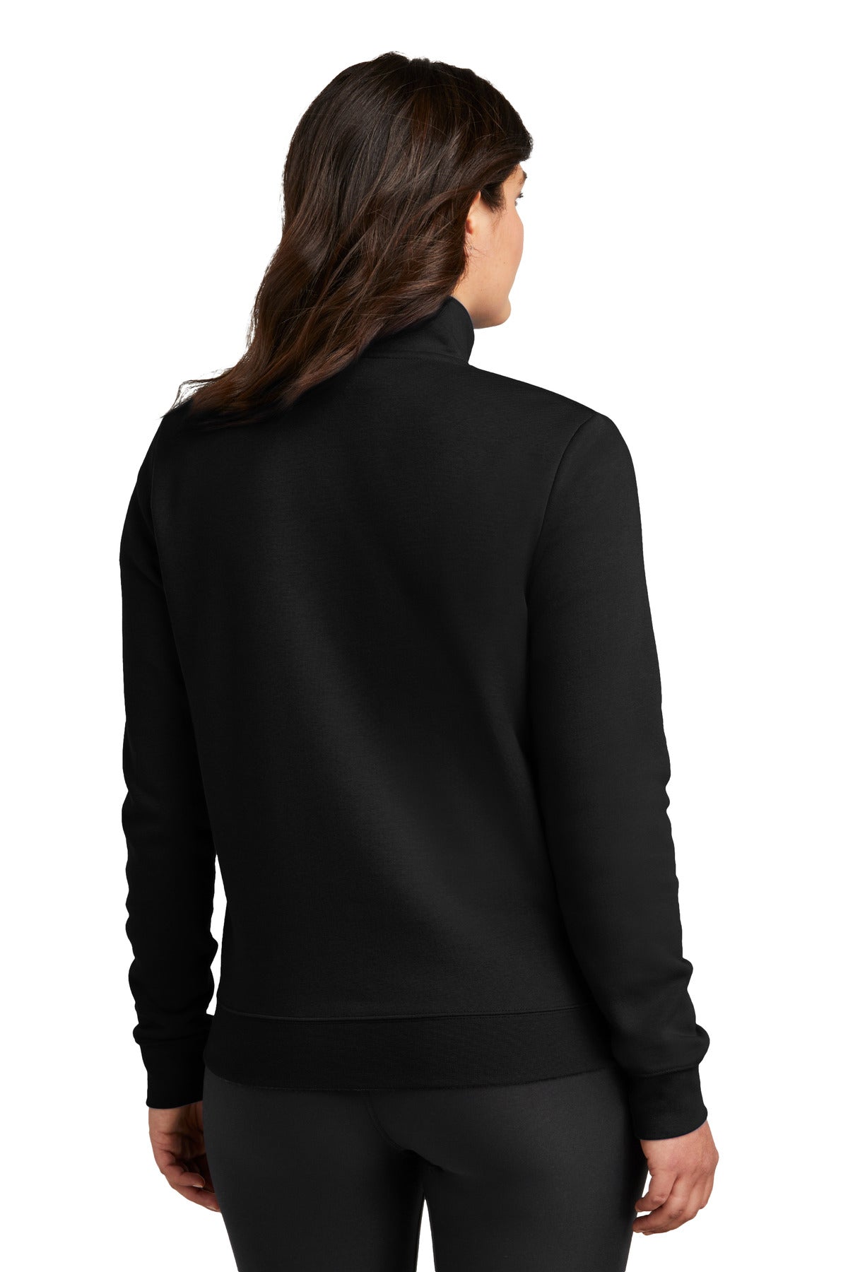 Black Nike Women's Club Fleece Sleeve Swoosh 1/2-Zip NKDX6720