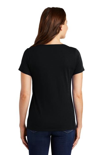 Black Nike Women's Dri-FIT Cotton/Poly Scoop Neck Tee. NKBQ5234