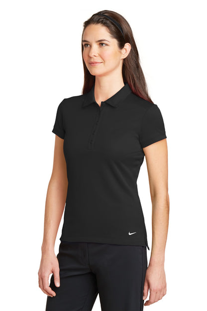 Black Nike Women's Dri-FIT Solid Icon Pique Modern Fit Polo. 746100