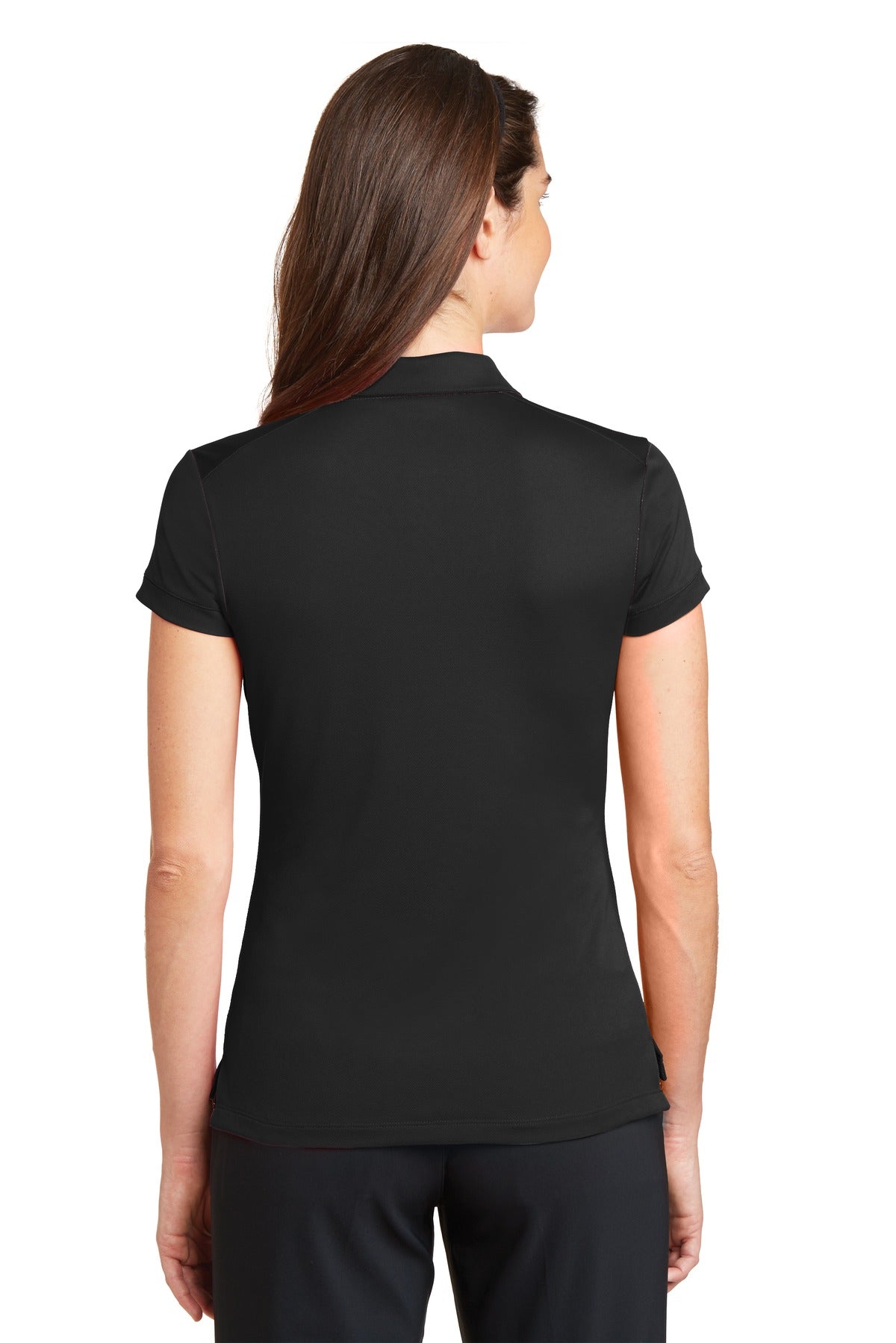Black Nike Women's Dri-FIT Solid Icon Pique Modern Fit Polo. 746100