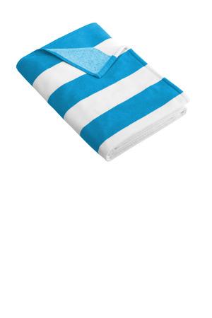 Black Port Authority Cabana Stripe Beach Towel. PT43