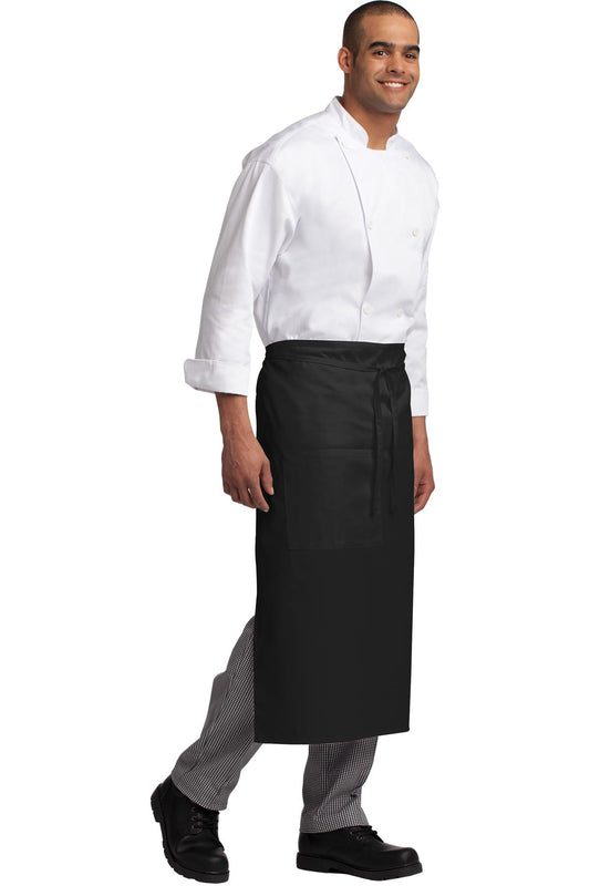 Black Port Authority Easy Care Full Bistro Apron with Stain Release. A701