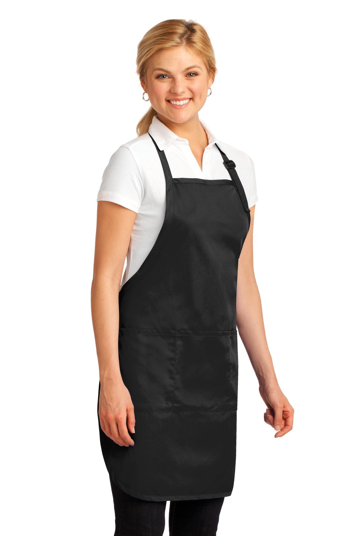Black Port Authority Easy Care Full-Length Apron with Stain Release. A703