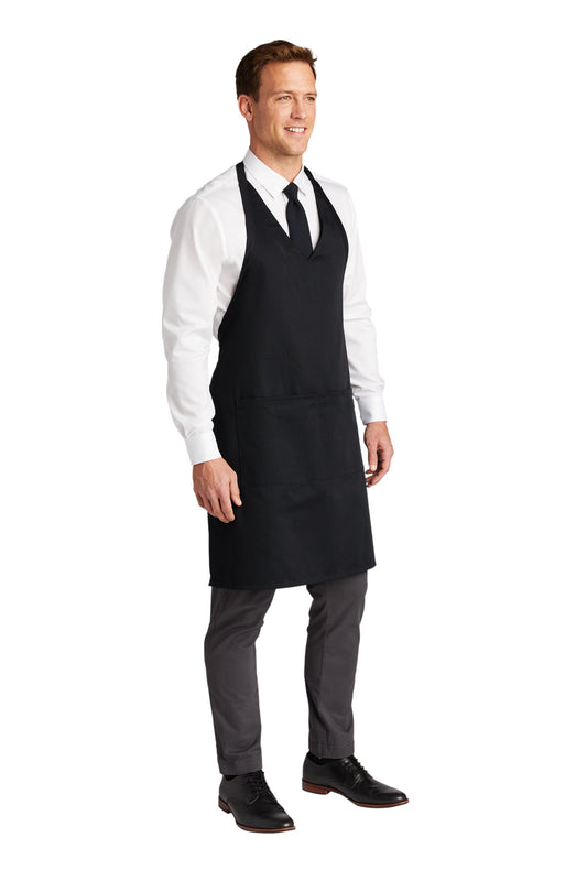 Black Port Authority Easy Care Tuxedo Apron with Stain Release. A704
