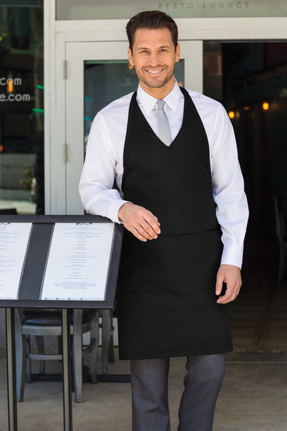 Black Port Authority Easy Care Tuxedo Apron with Stain Release. A704