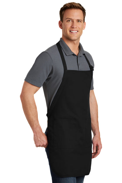 Black Port Authority Full-Length Apron with Pockets. A500