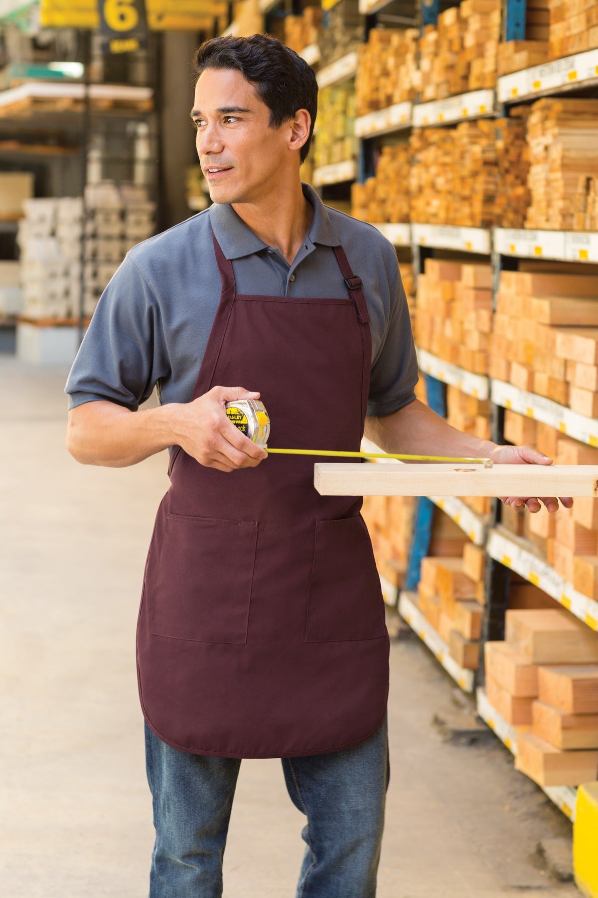Black Port Authority Full-Length Apron with Pockets. A500
