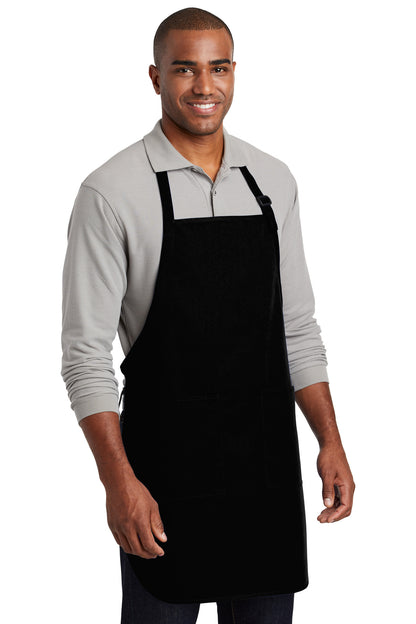 Black Port Authority Full-Length Two-Pocket Bib Apron. A600