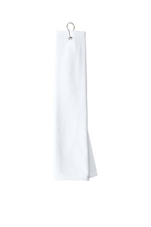 Black Port Authority Grommeted Tri-Fold Golf Towel. TW50