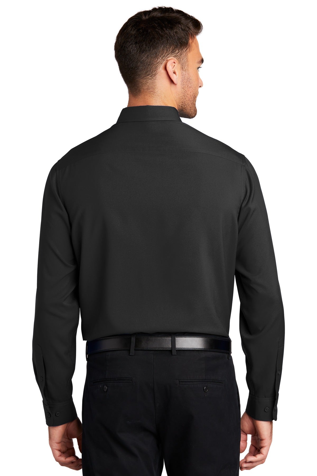 Black Port Authority Long Sleeve Performance Staff Shirt W401