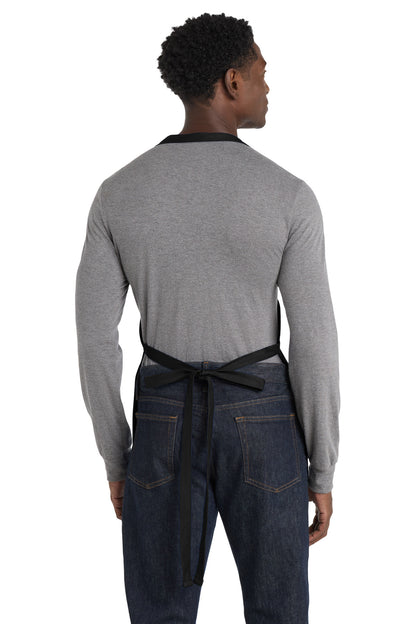 Black Port Authority Medium-Length Apron with Pouch Pockets. A510
