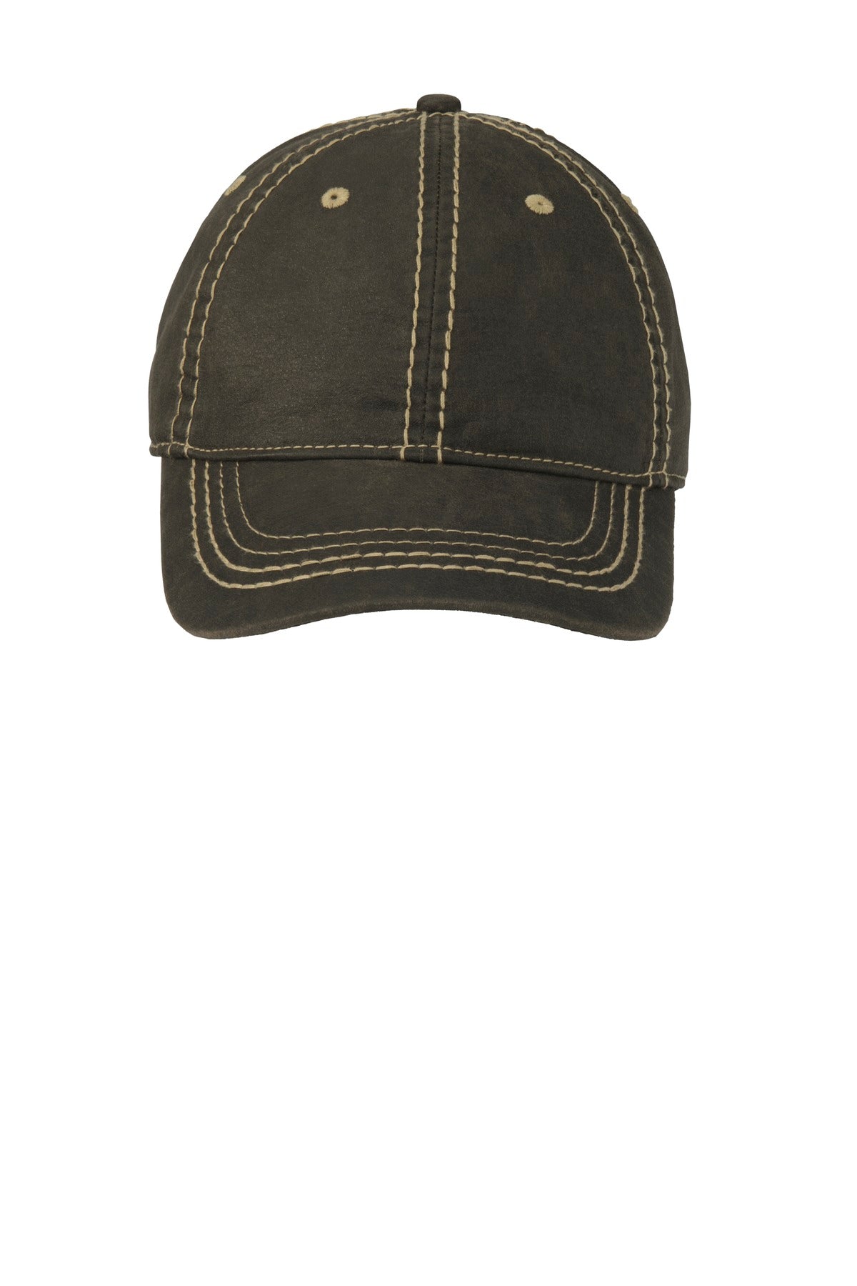 Black Port Authority Pigment Print Distressed Cap. C924