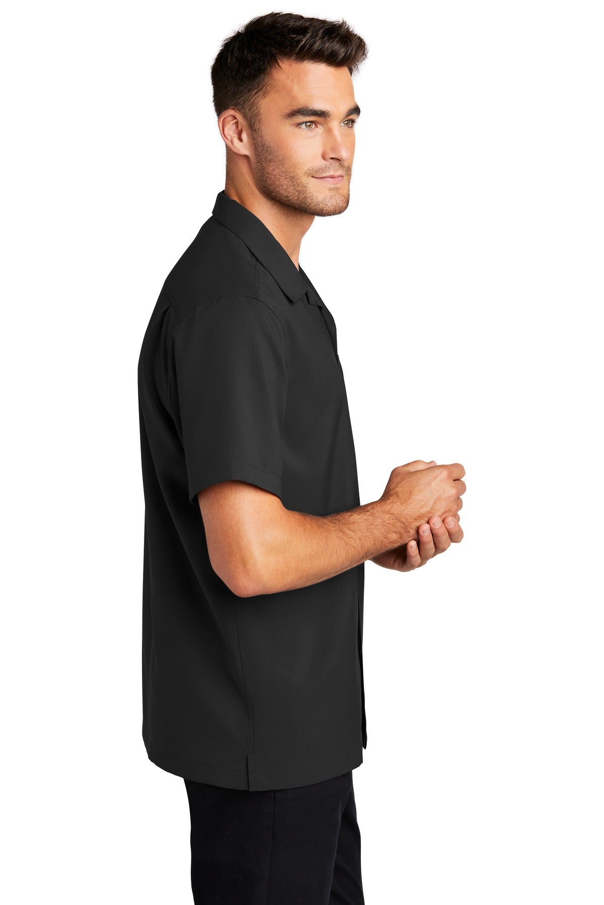Black Port Authority Short Sleeve Performance Staff Shirt W400