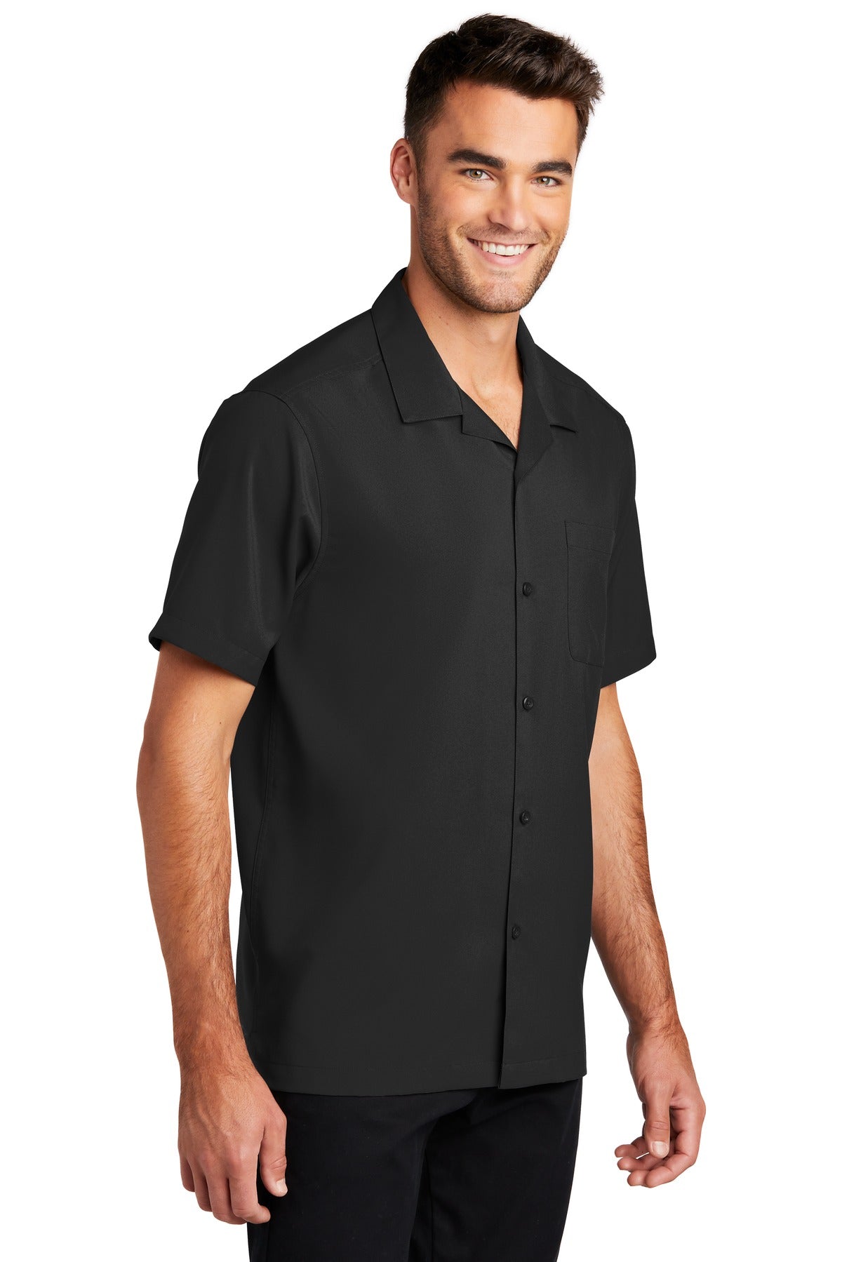 Black Port Authority Short Sleeve Performance Staff Shirt W400