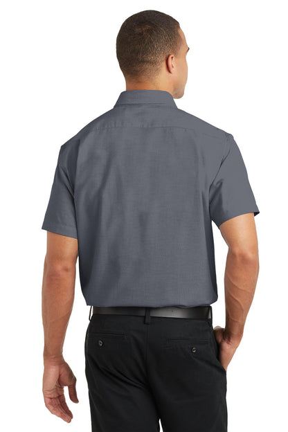 Black Port Authority Short Sleeve SuperPro Oxford Shirt. S659