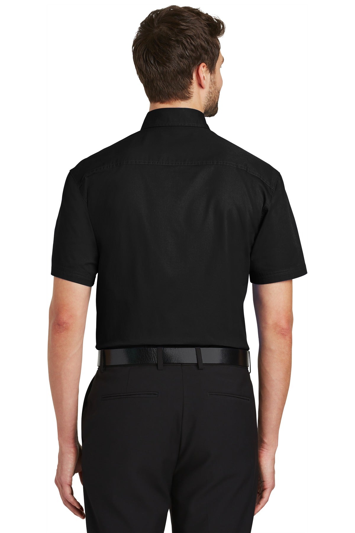 Black Port Authority Short Sleeve Twill Shirt. S500T