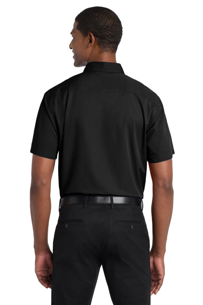 Black Port Authority Short Sleeve Twill Shirt. S500T