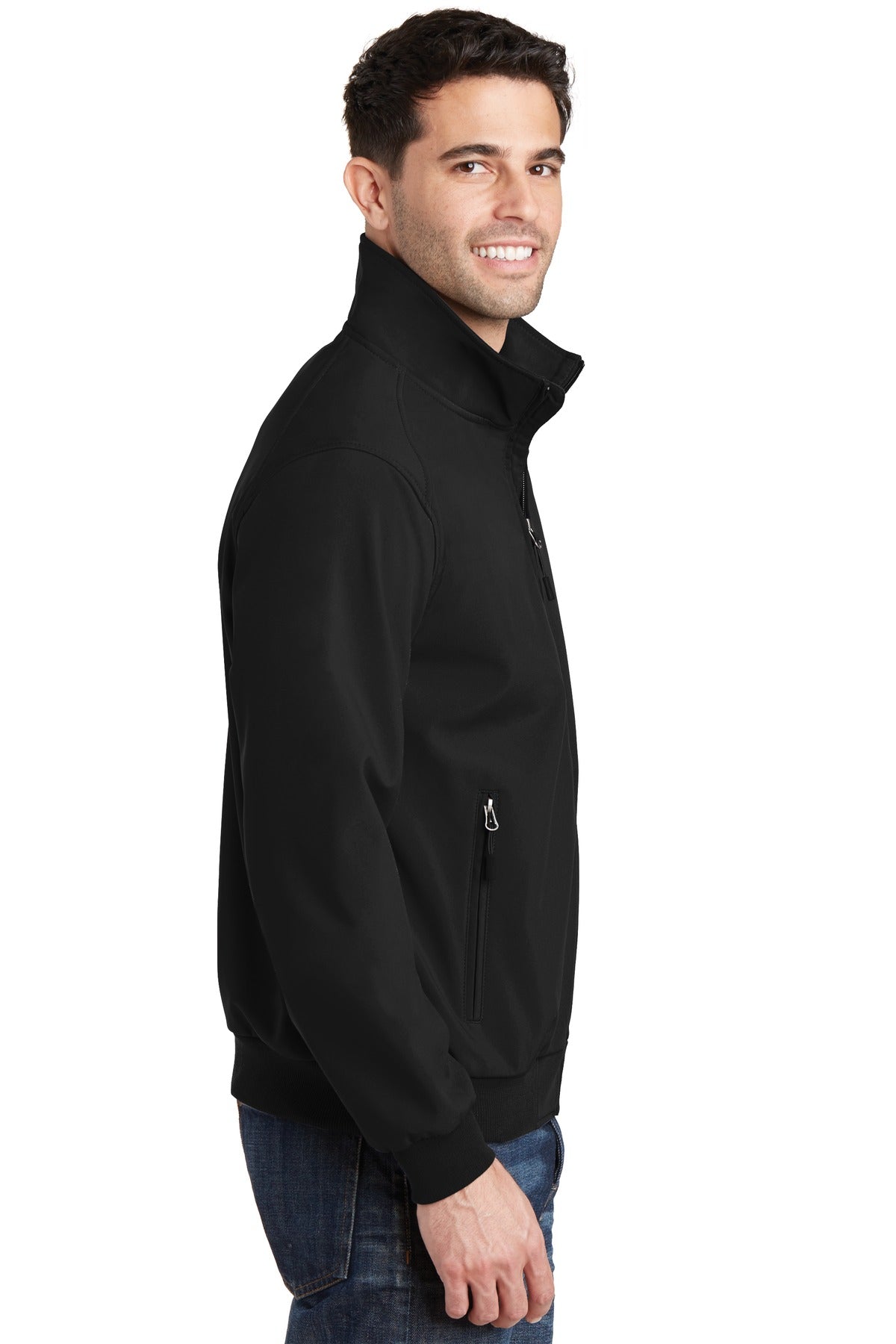 Black Port Authority Soft Shell Bomber Jacket. J337