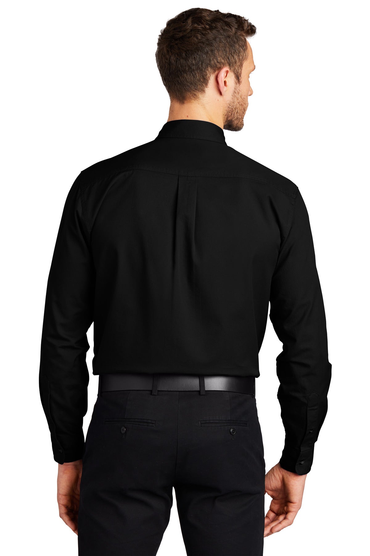 Black Port Authority Tall Long Sleeve Twill Shirt. TLS600T