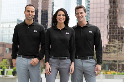 Black Port Authority Tall Silk Touch Long Sleeve Polo. TLK500LS