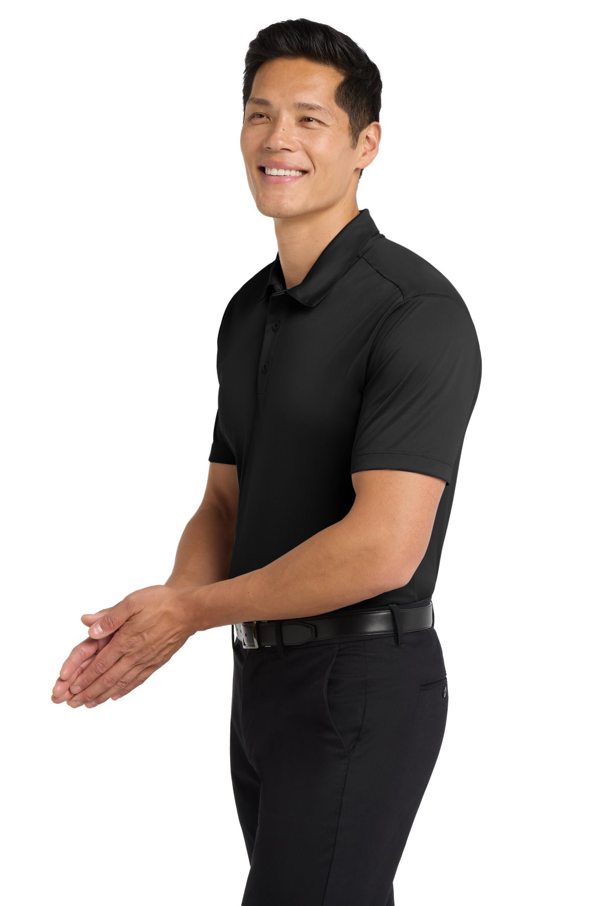 Black Port Authority Tall Silk Touch Performance Polo. TLK540