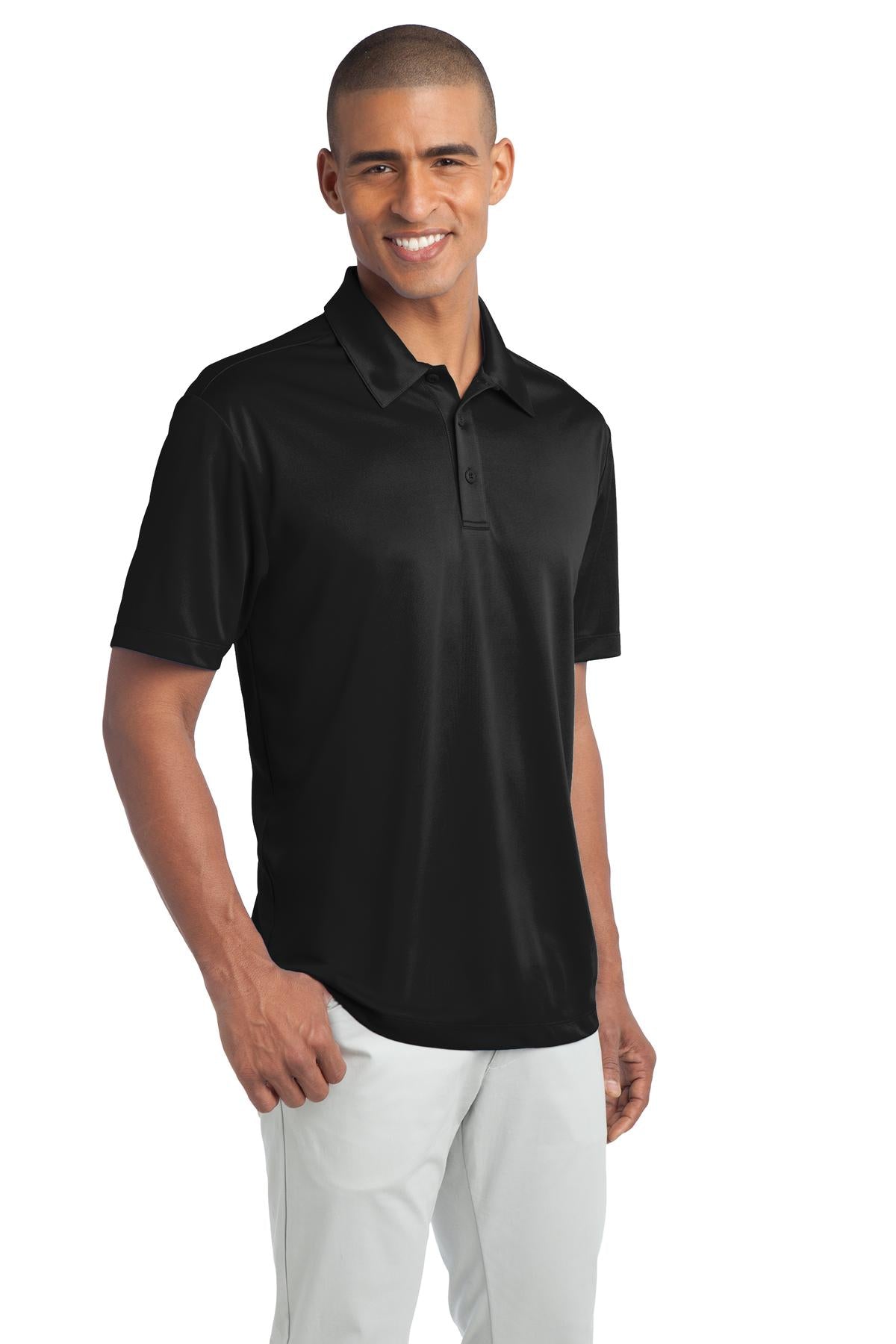Black Port Authority Tall Silk Touch Performance Polo. TLK540