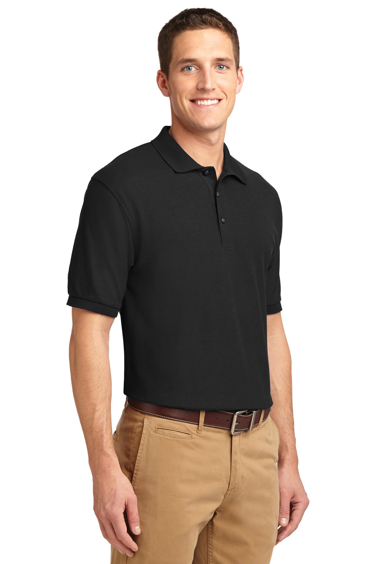Black Port Authority Tall Silk Touch Polo. TLK500