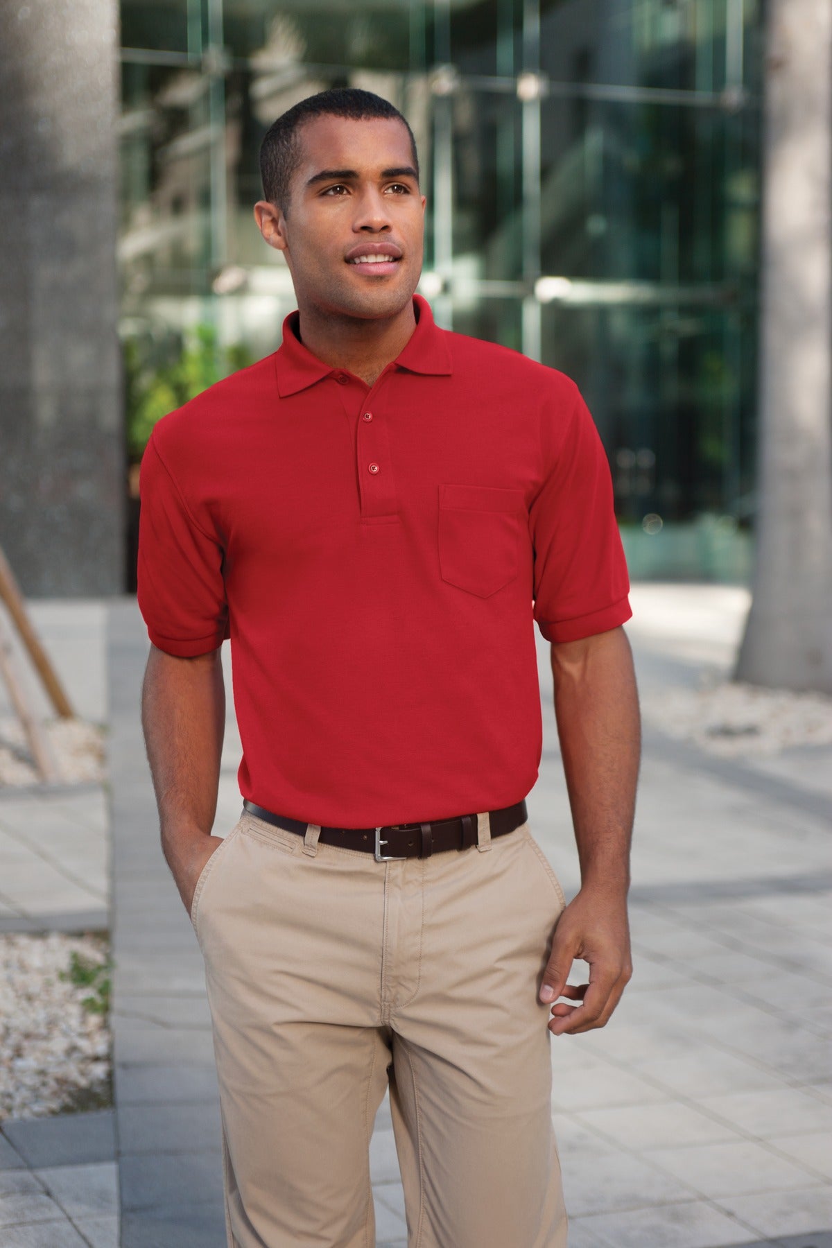 Black Port Authority Tall Silk Touch Polo. TLK500
