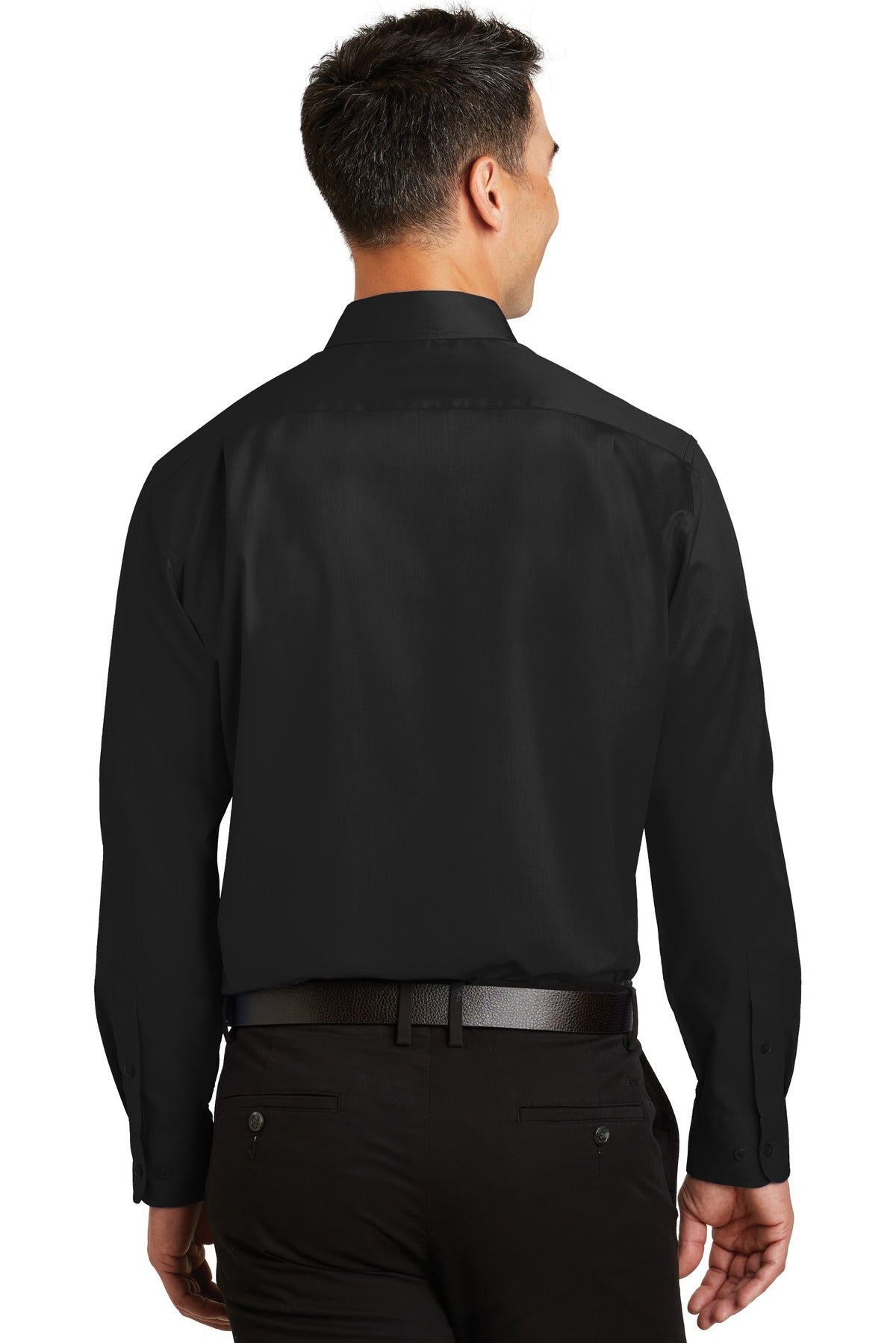 Black Port Authority Tall SuperPro Twill Shirt. TS663