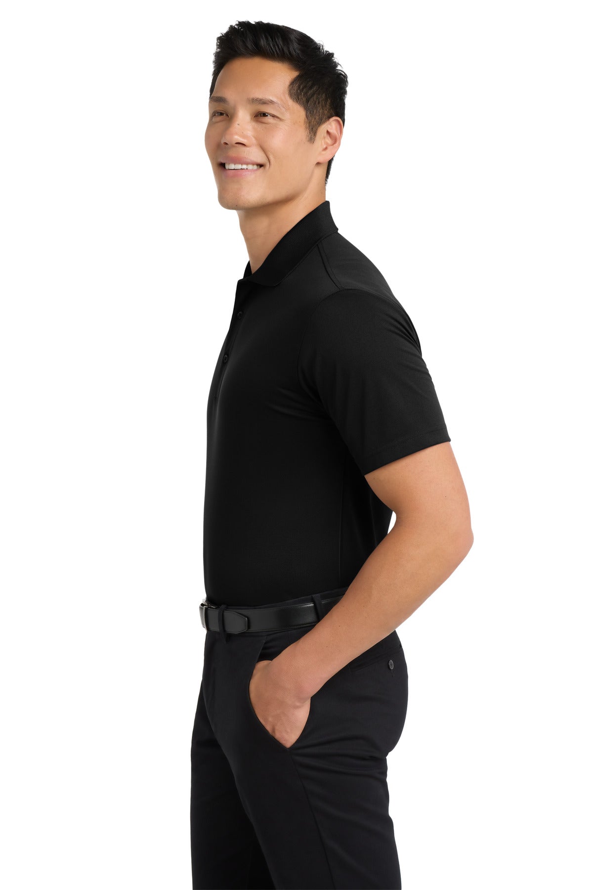 Black Port Authority Tall Tech Pique Polo. TLK527