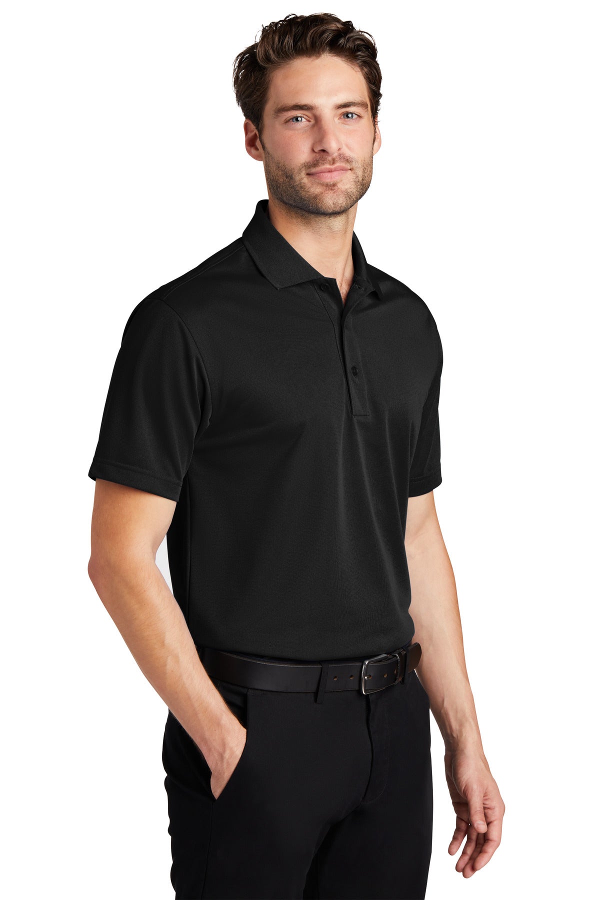 Black Port Authority Tall Tech Pique Polo. TLK527