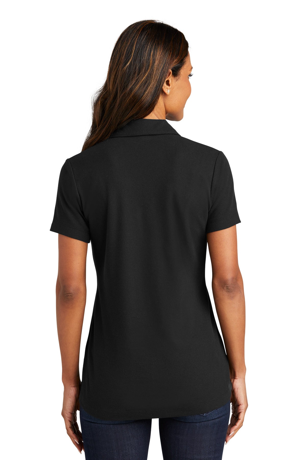 Black Port Authority Women's C-FREE Cotton Blend Pique Polo LK867