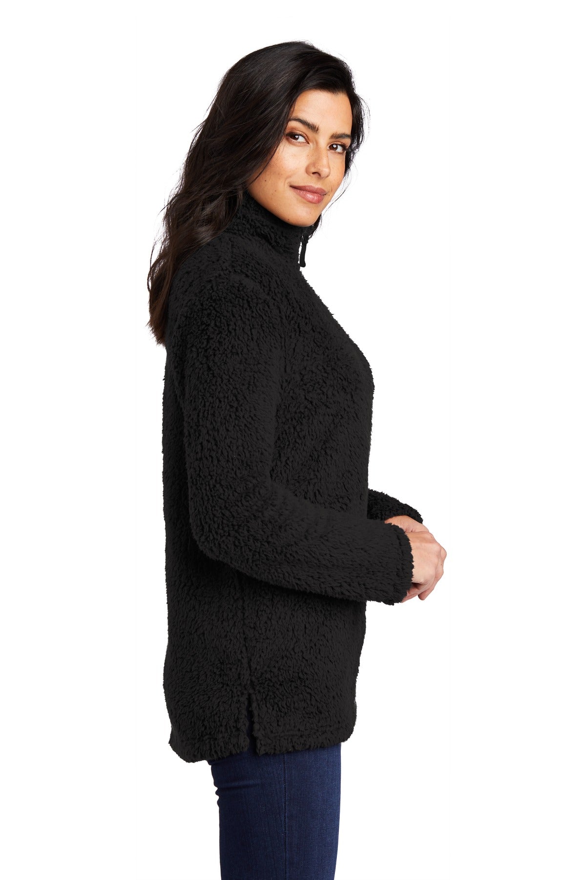 Black Port Authority Women's Cozy 1/4-Zip Fleece L130