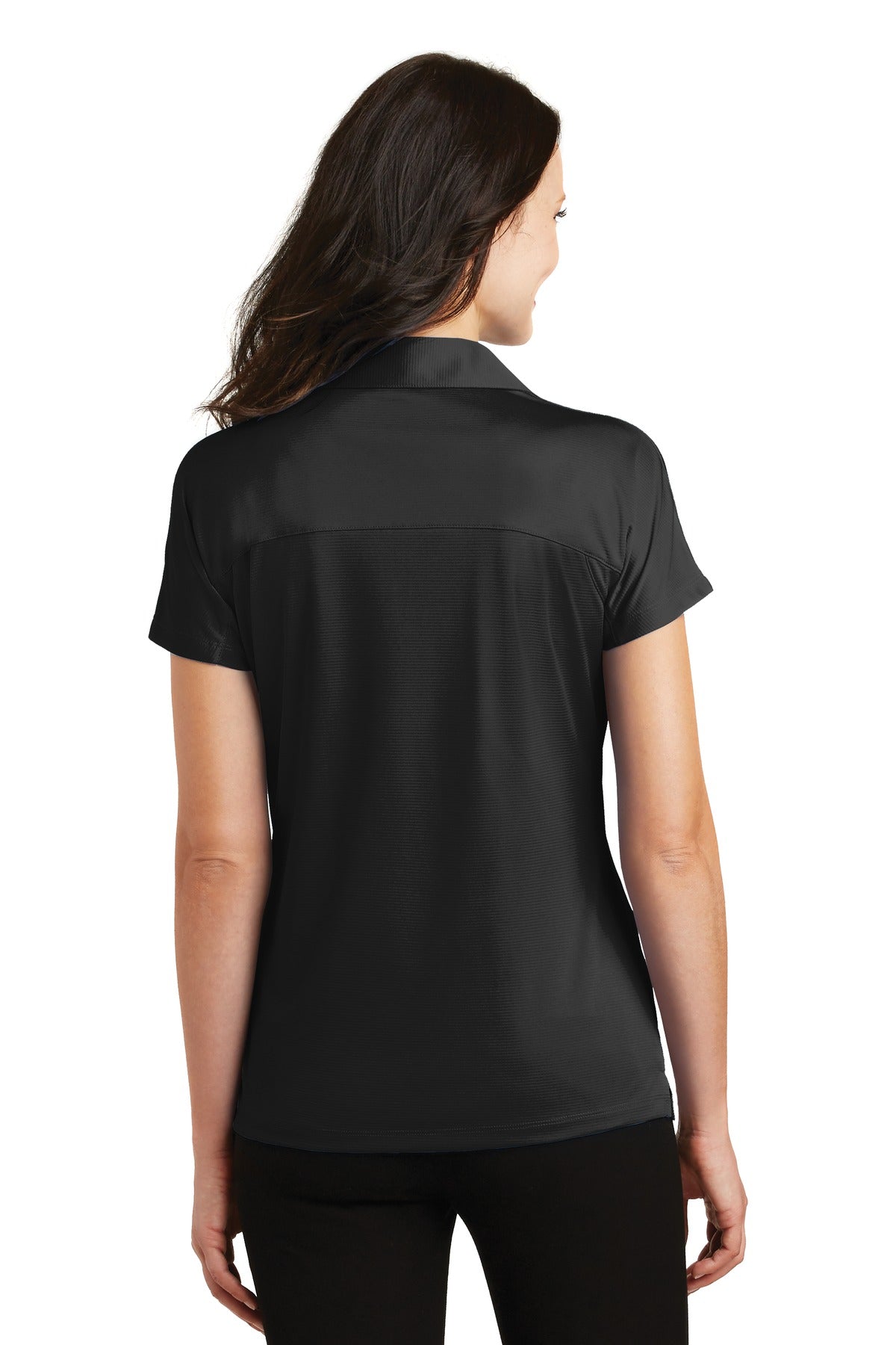 Black Port Authority Women's Crossover Raglan Polo. L575