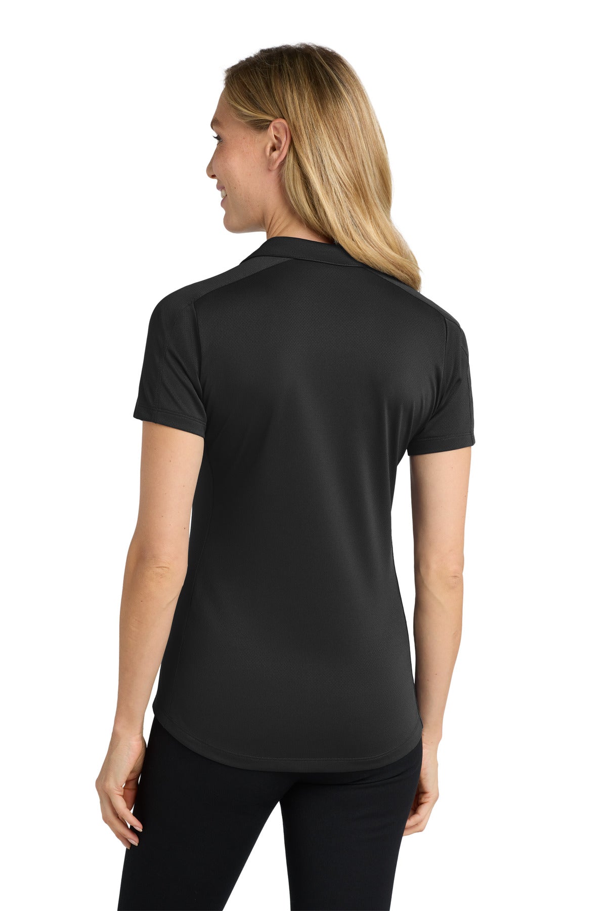 Black Port Authority Women's Diamond Jacquard Polo. L569