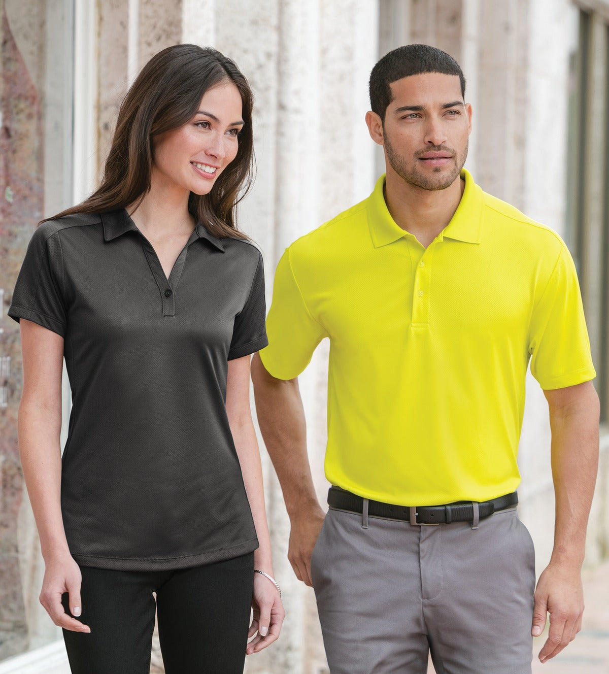 Black Port Authority Women's Diamond Jacquard Polo. L569