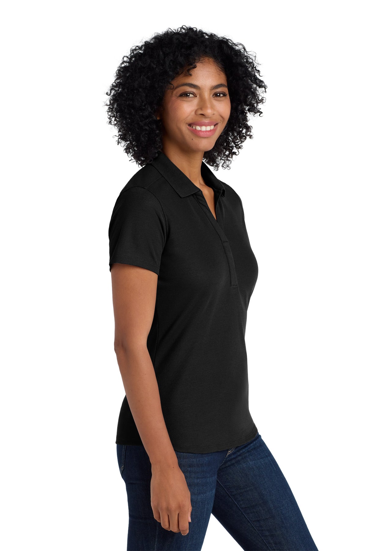 Black Port Authority Women's EZPerformance Pique Polo. LK600