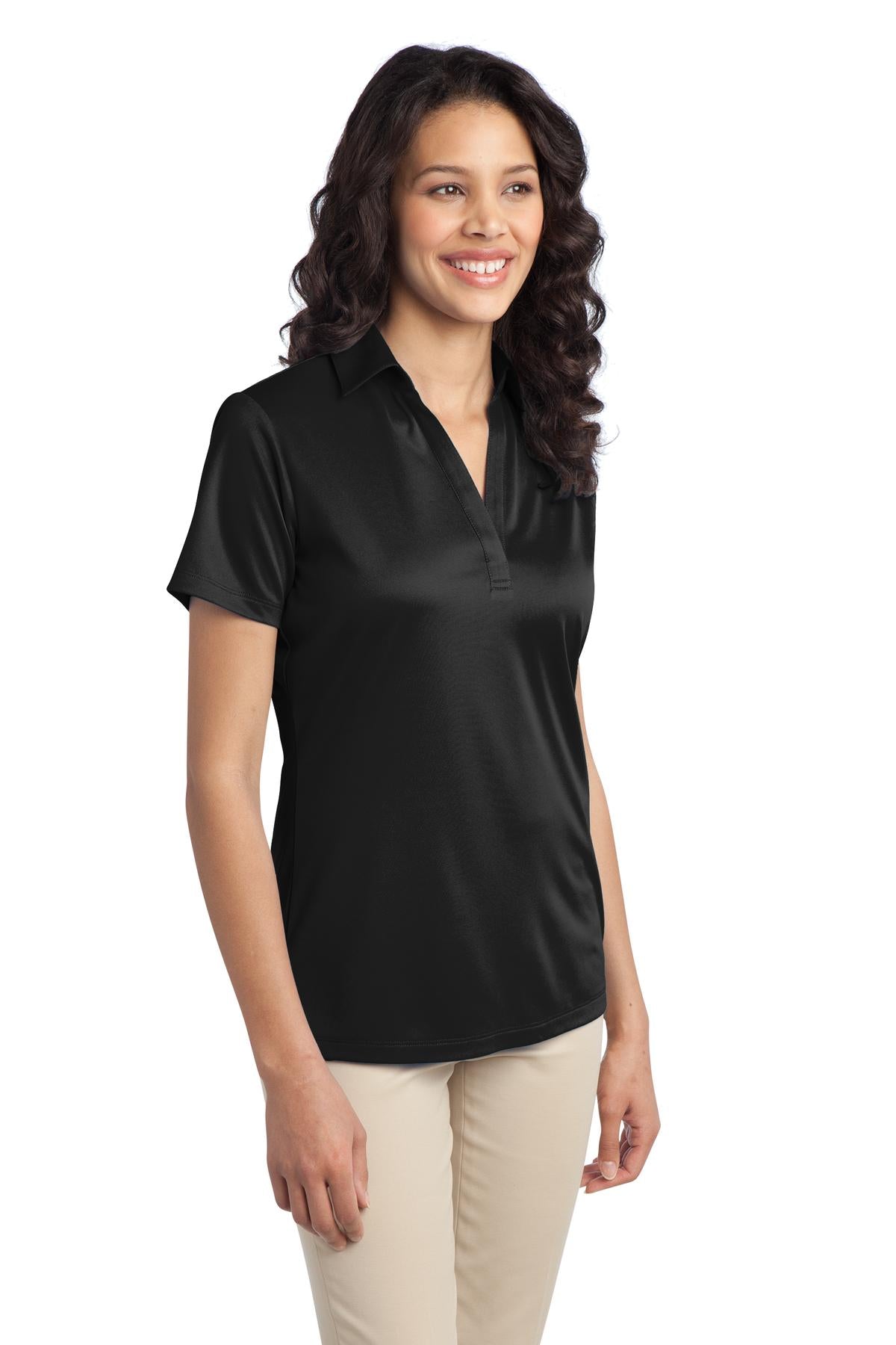 Black Port Authority Women's Silk Touch Performance Polo. L540
