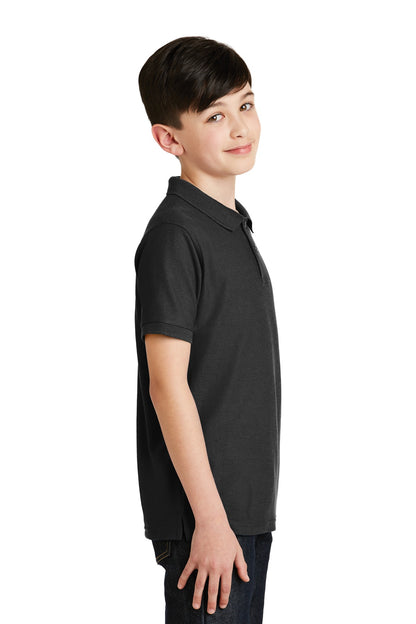 Black Port Authority Youth Silk Touch Polo. Y500