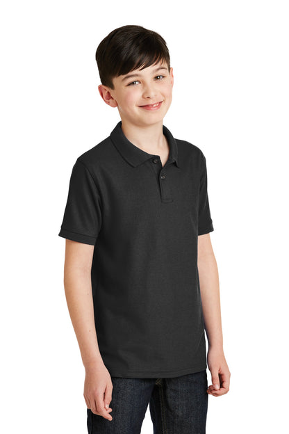 Black Port Authority Youth Silk Touch Polo. Y500