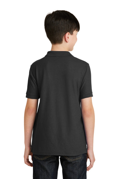 Black Port Authority Youth Silk Touch Polo. Y500