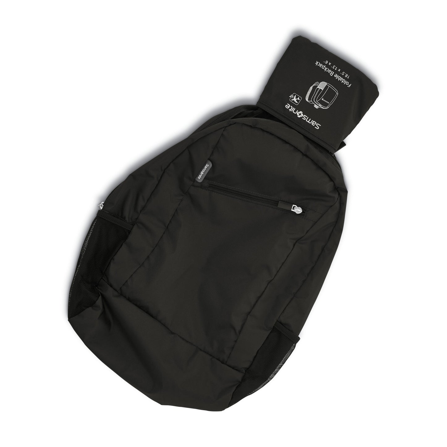 Black Samsonite Foldable Backpack plain