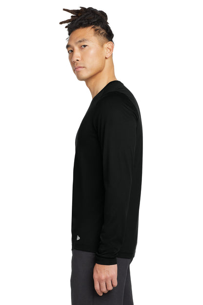Black Solid New Era Series Performance Long Sleeve Crew Tee. NEA201